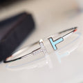Tiffany T Bracelet 1.8MM Turquoise Diamond Silver