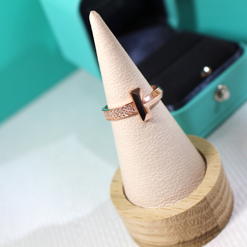 Tiffany T1 Narrow Cubic Zirconia Pink Gold Ring
