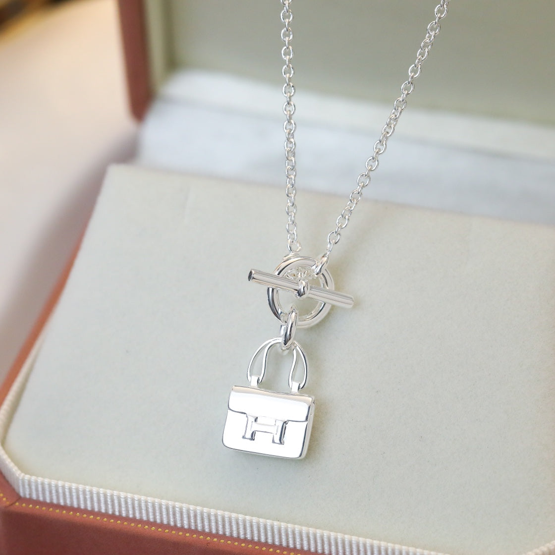 Hermes Pop H Pendant Silver Necklace