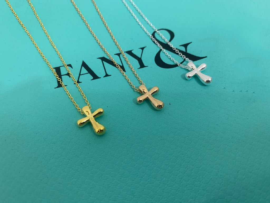 Tiffany Cross Pendant Mini Bare Cross Necklace