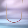 Tiffany Big Smile Pendant Pink Cubic Zirconia Necklace