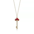 Tiffany Fleur de Lis Pink Gold Cubic Zirconia Carnelian Necklace