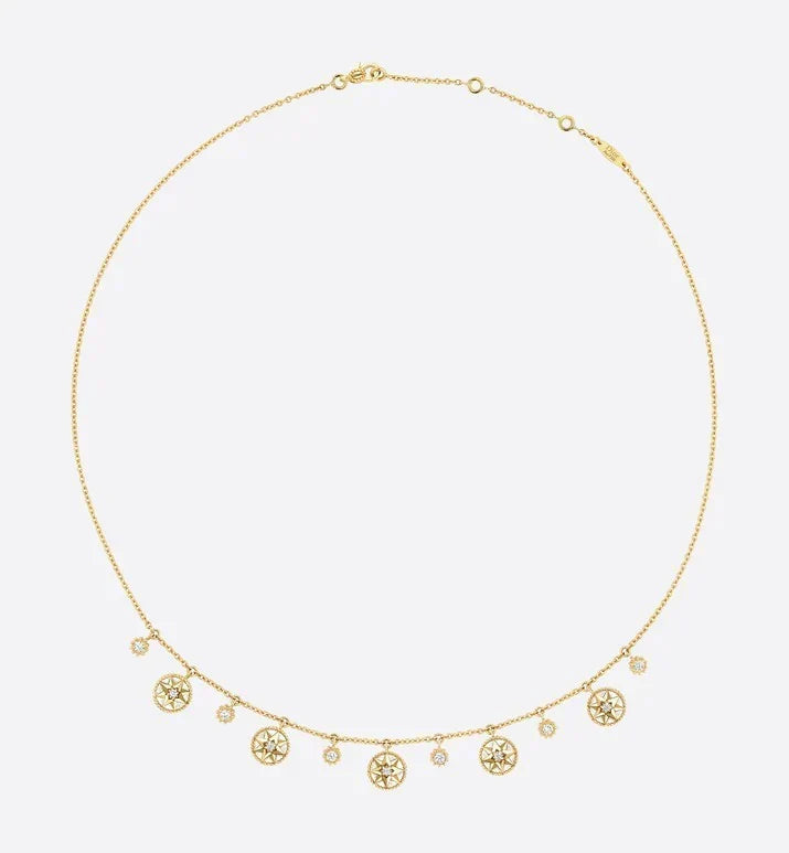 Dior Rose Des Vents Necklace Yellow Gold, Cubic Zirconia and Mother of Pearl