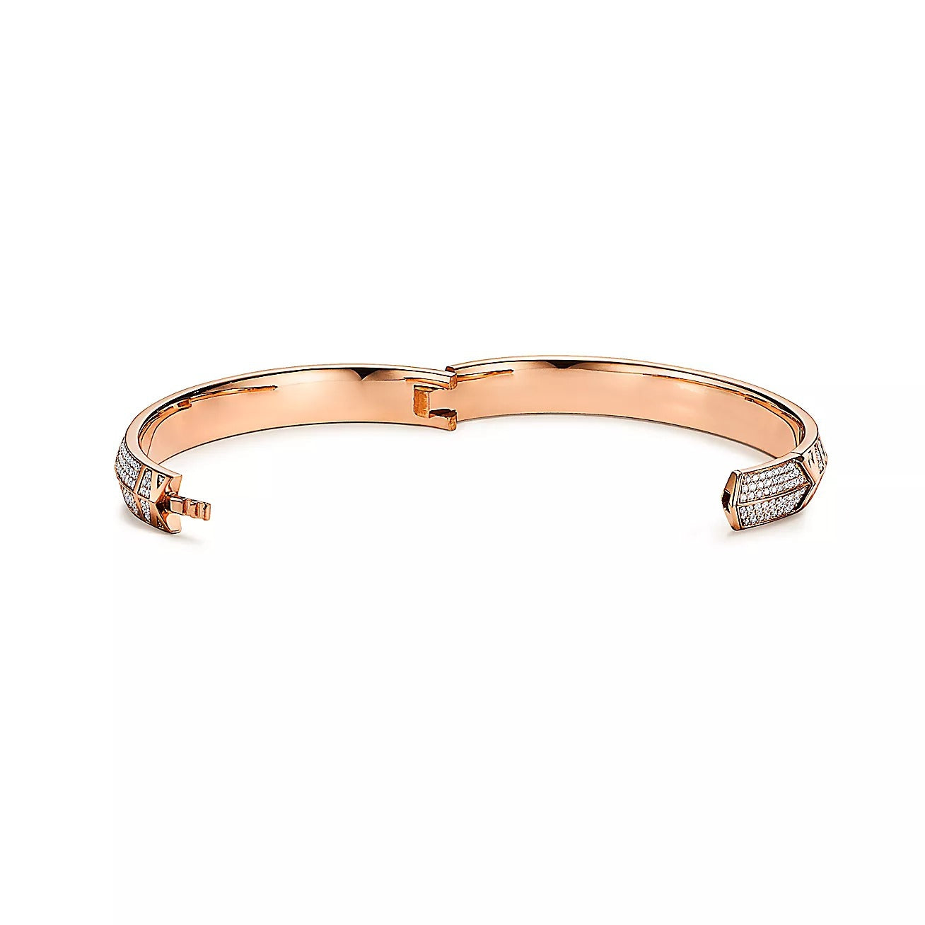 Tiffany Atlas X Pink Gold Cubic Zirconia Paved Bracelet