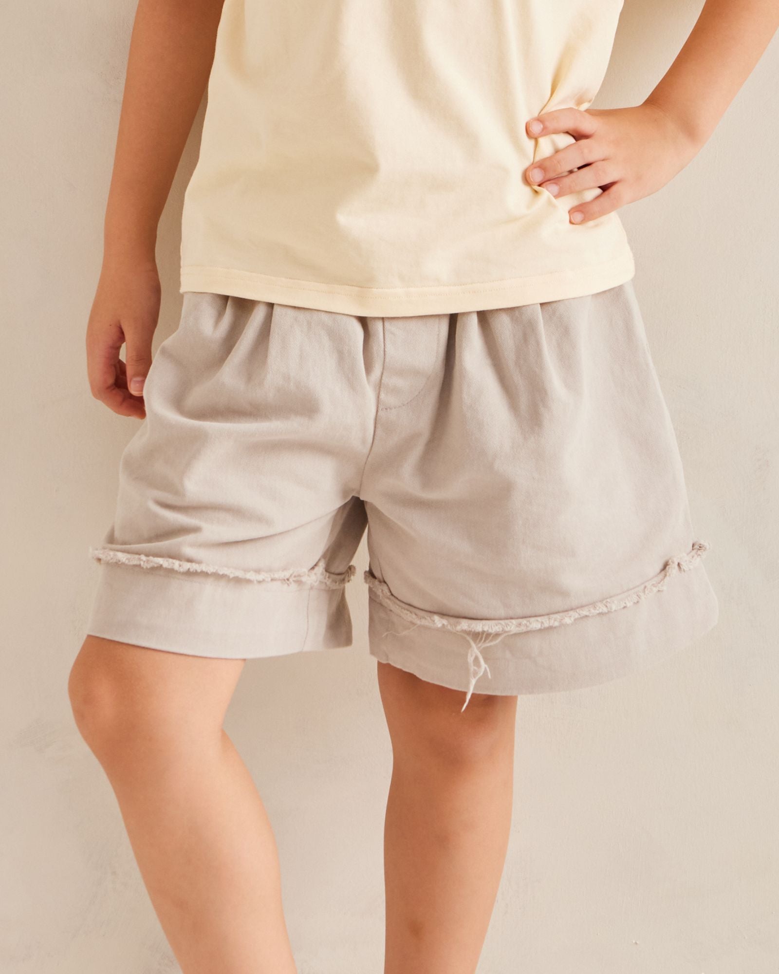 Pre-order: Grey Cuffed Shorts