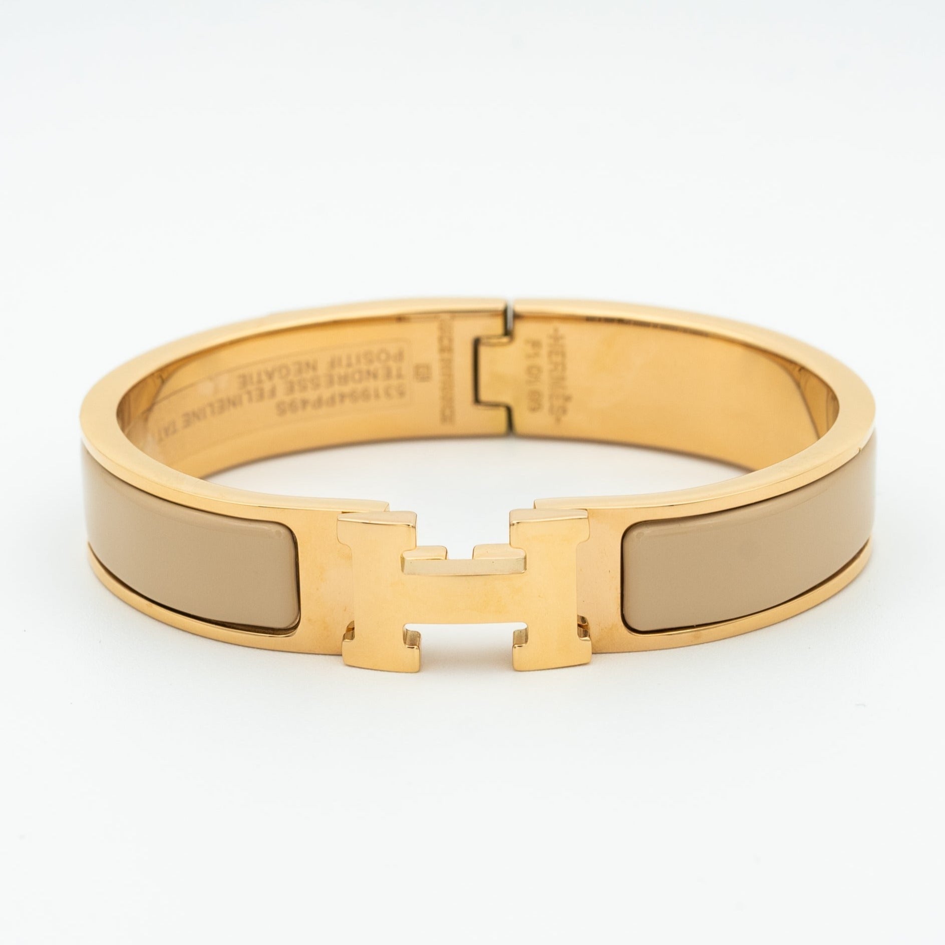 Hermes H Elegant Beige Bracelet