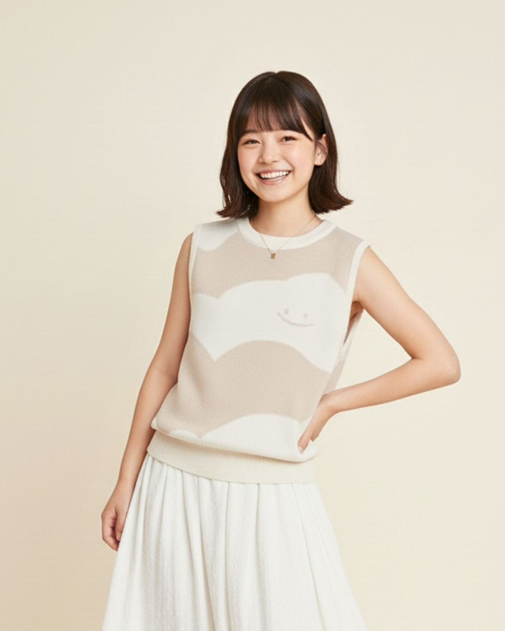 Mochi Cloud Crew Knitted Vest (Kids & Adults)