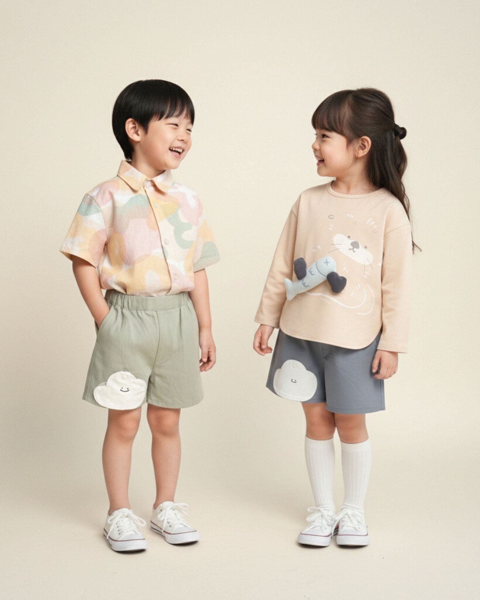 Mochi Cloud Kids Shorts - Ash