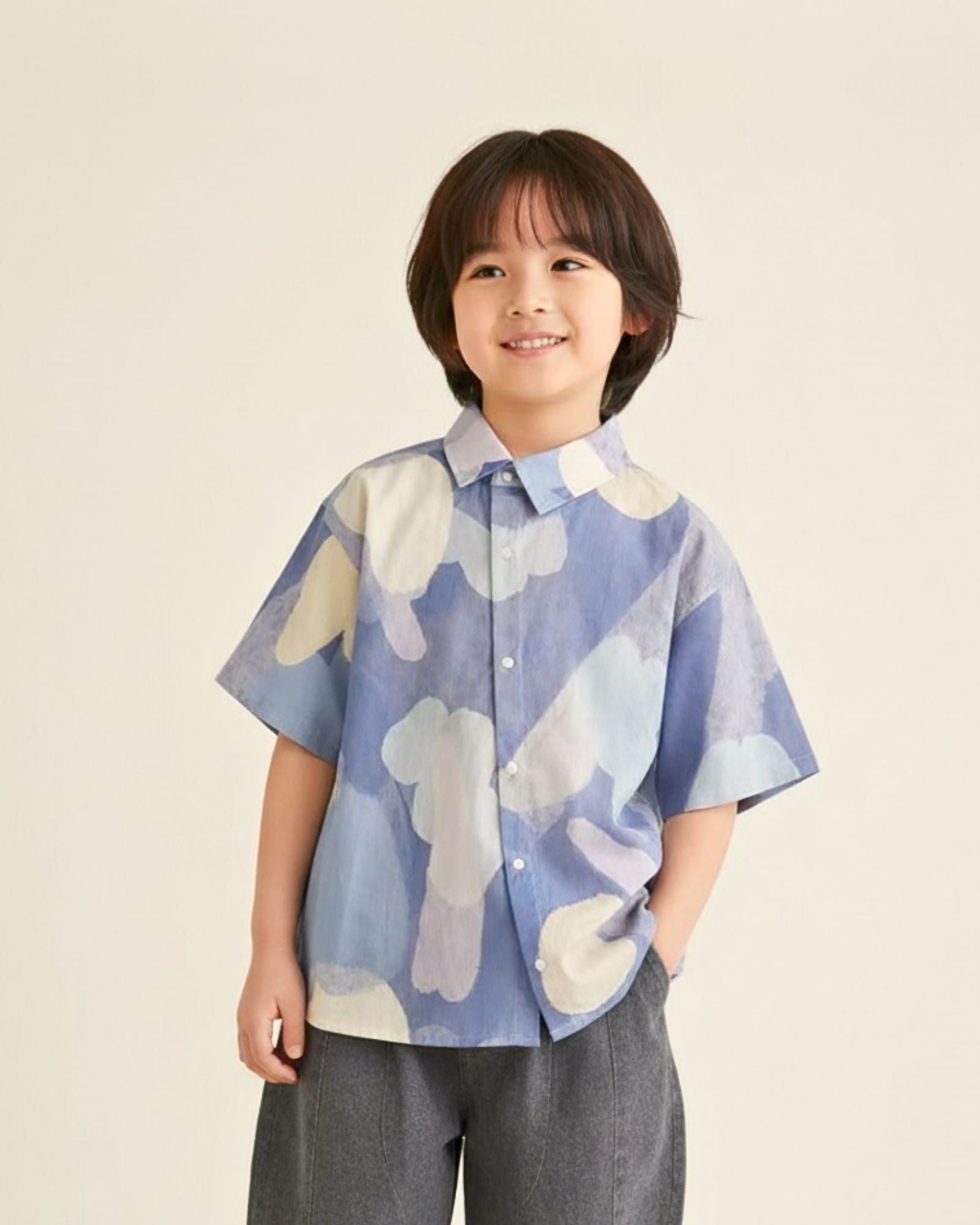 Moonlit Glow Asymmetrical Kids Shirt