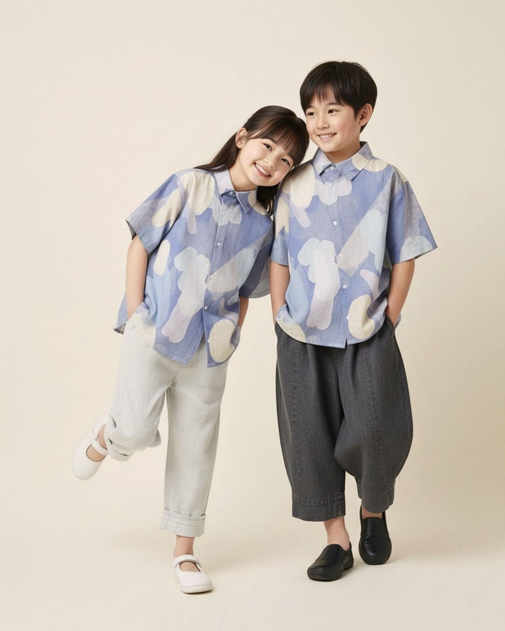 Moonlit Glow Asymmetrical Kids Shirt