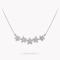 Graff Wild Flower Silver Cubic Zirconia Line Necklace