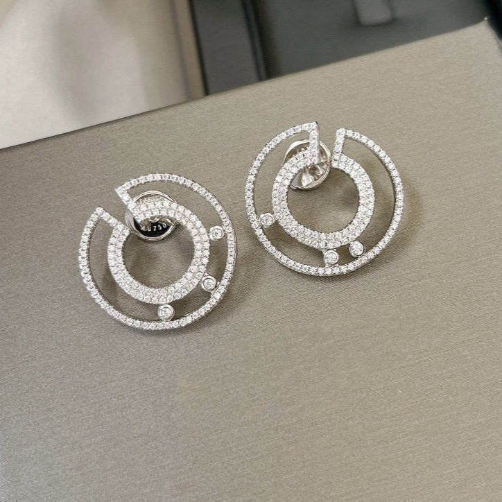 Messika Creoles Move Romane Paved Silver Cubic Zirconia Earrings