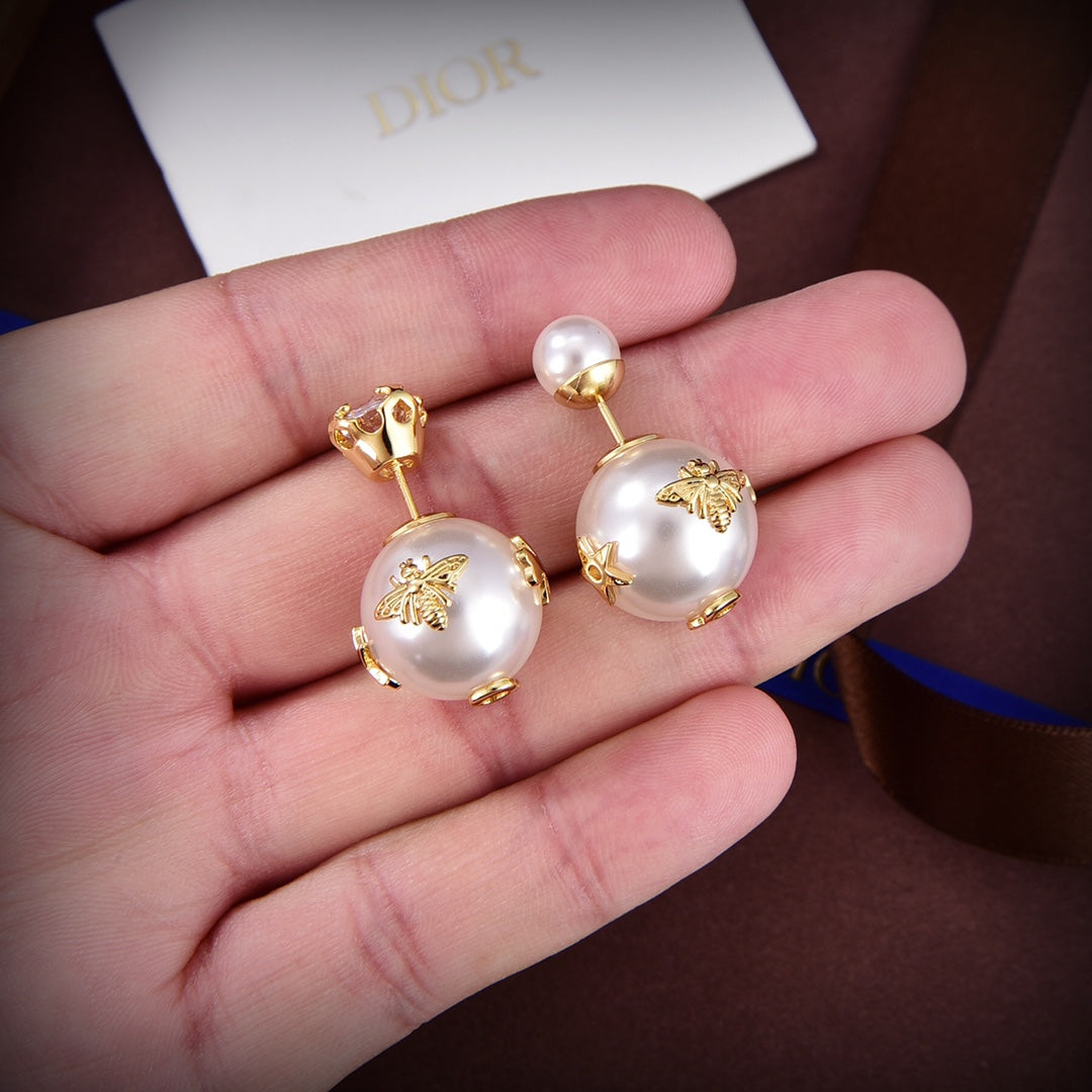 18K Dior Tribales Pearl Earrings