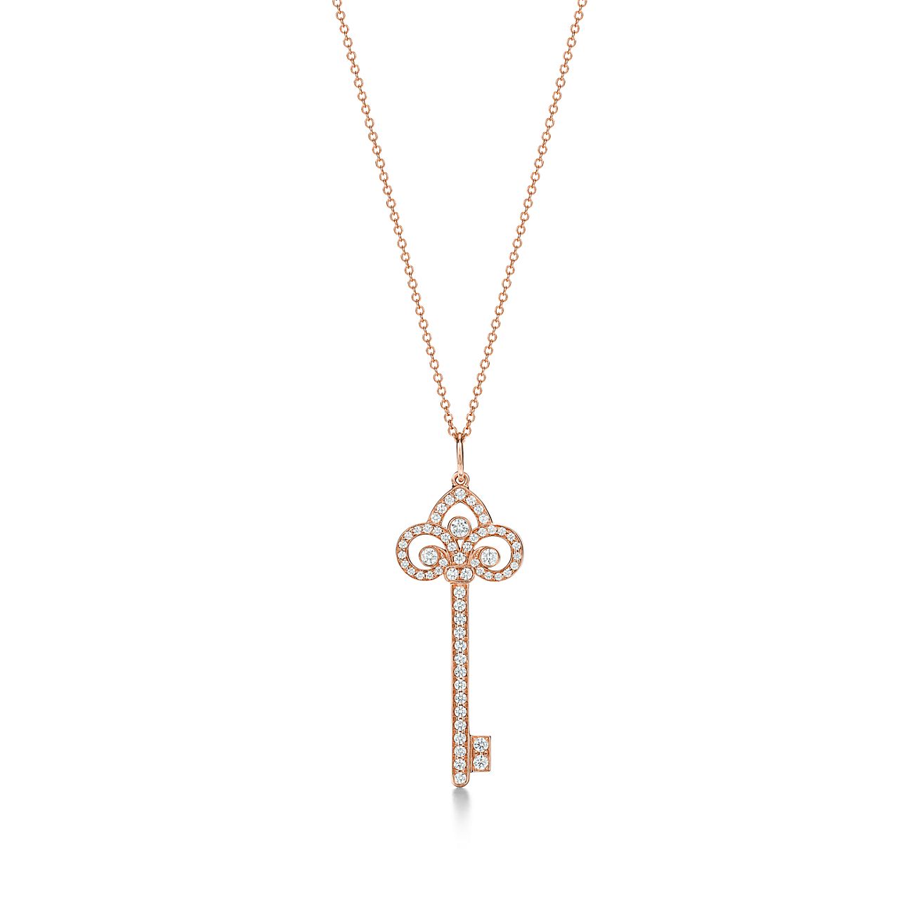 Tiffany Fleur Key Cubic Zirconia Necklace